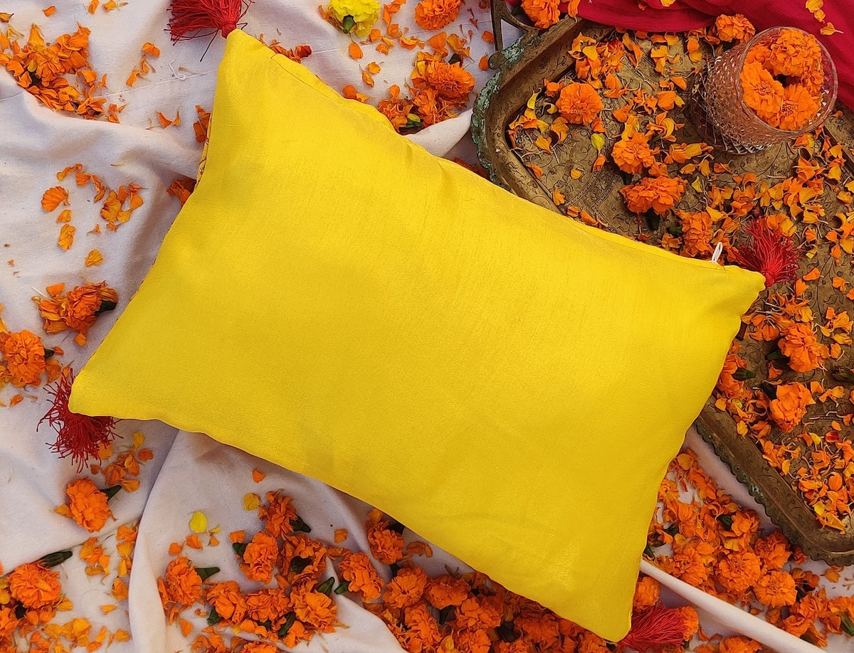 Handcrafted Mustard Yellow Cushion Cover