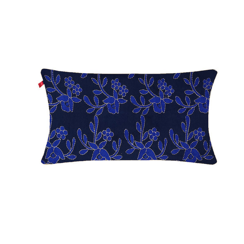 Blue Embroidery Cushion Cover