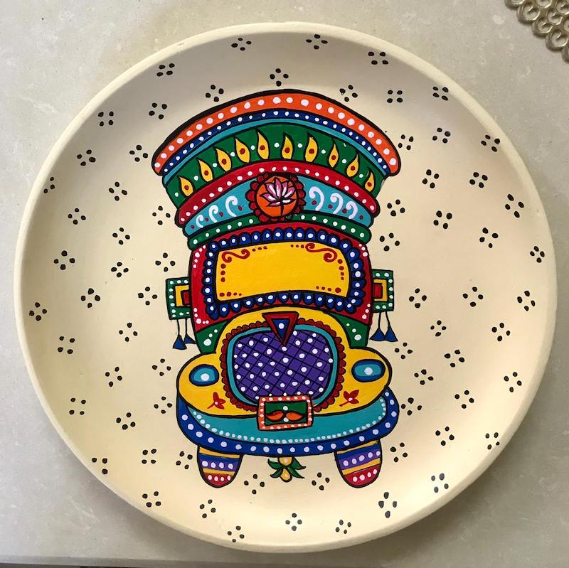 Retro Truck Handpainted Wall Plate (8”-10”-12”)