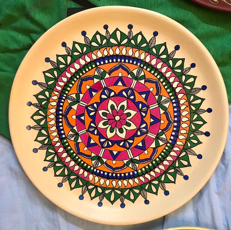 Beige Mandala Design Wall Plate (10”-12”)