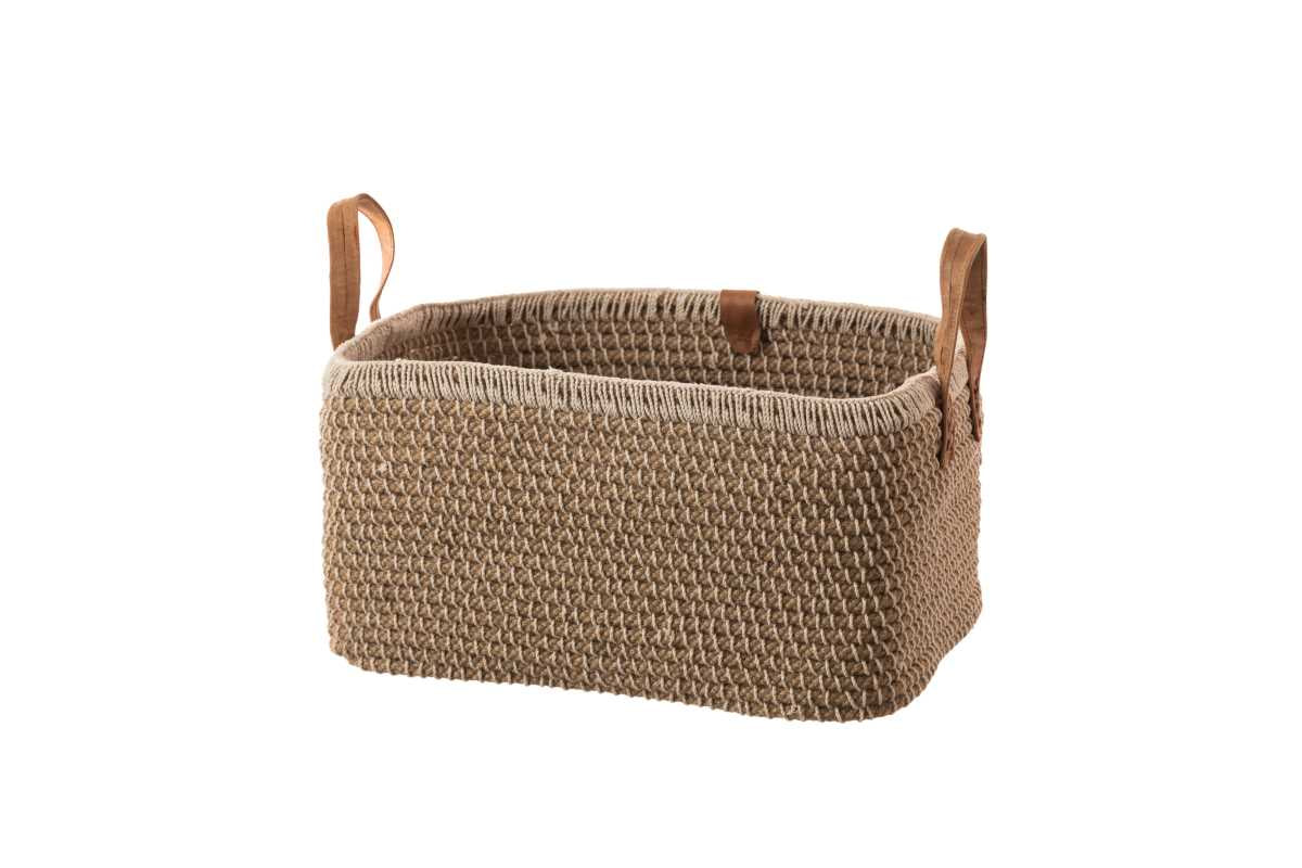Jute Handcrafted Rectangular Basket
