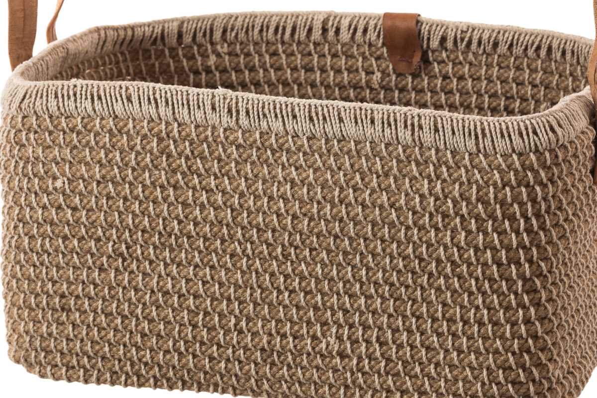Jute Handcrafted Rectangular Basket