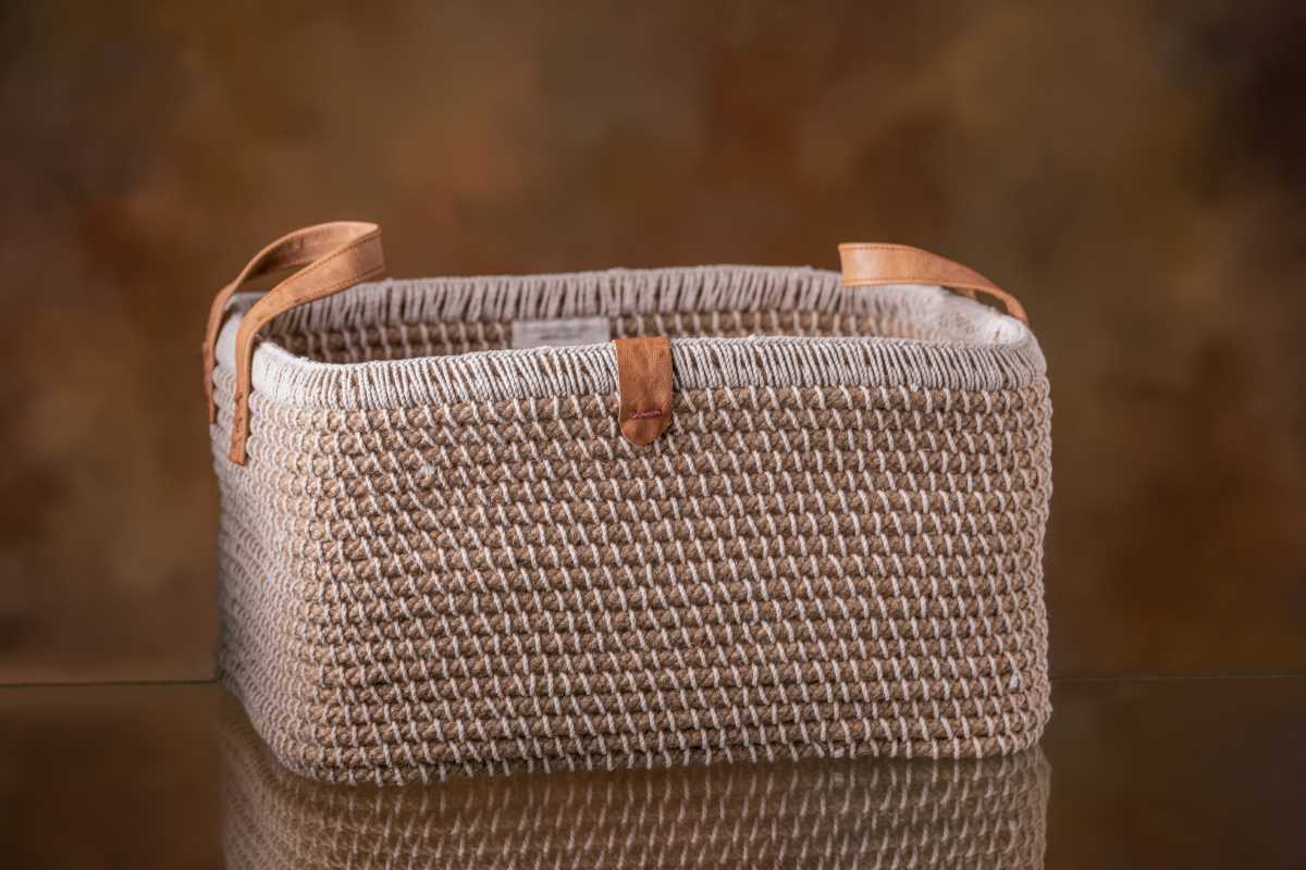 Jute Handcrafted Rectangular Basket