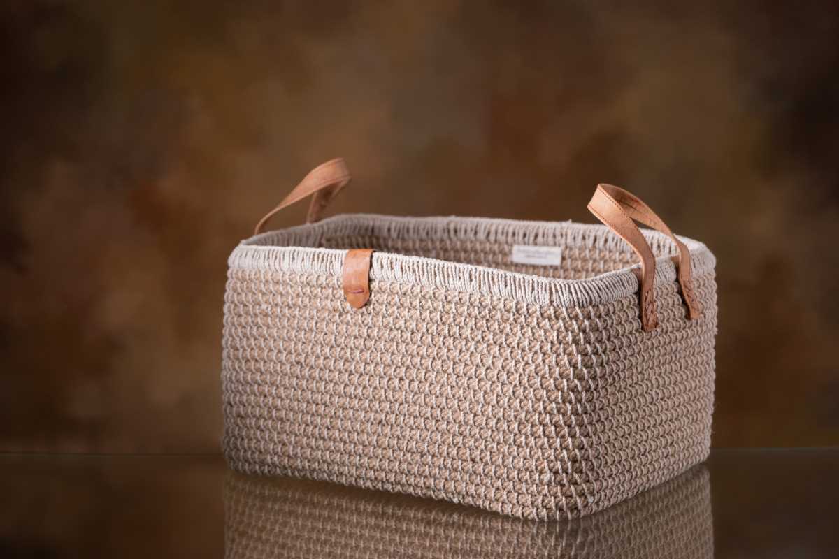 Jute Handcrafted Rectangular Basket