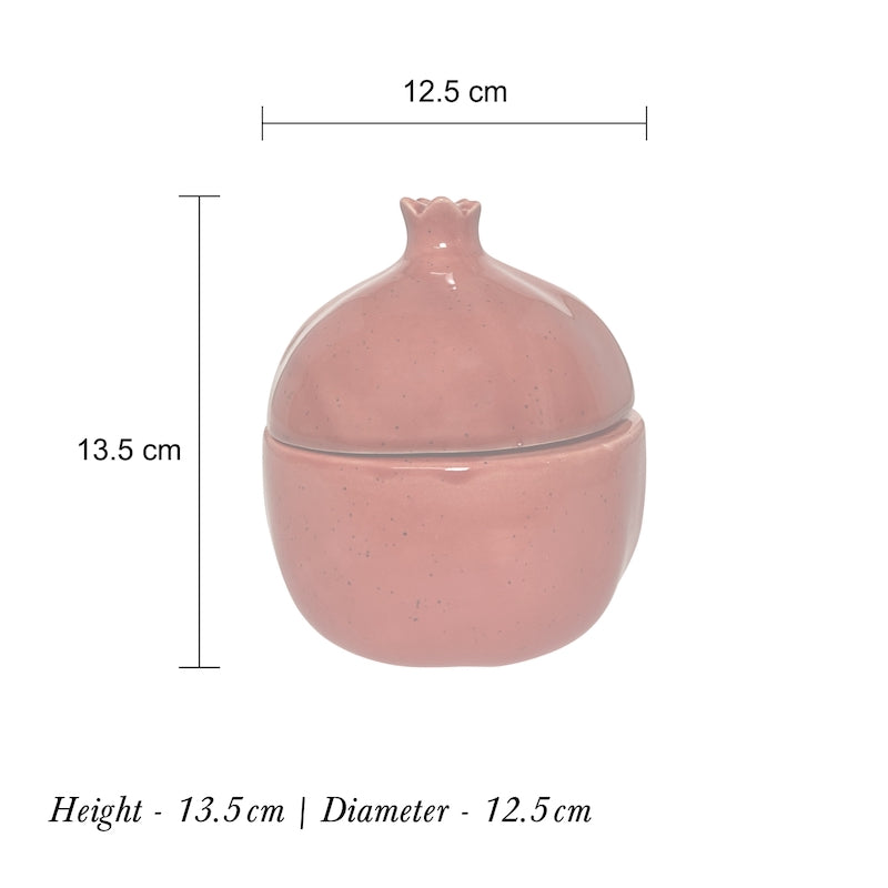 Red Pomegranate Ceramic Jar