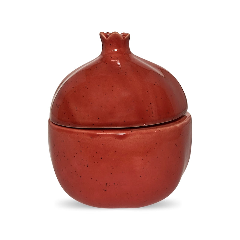 Red Pomegranate Ceramic Jar