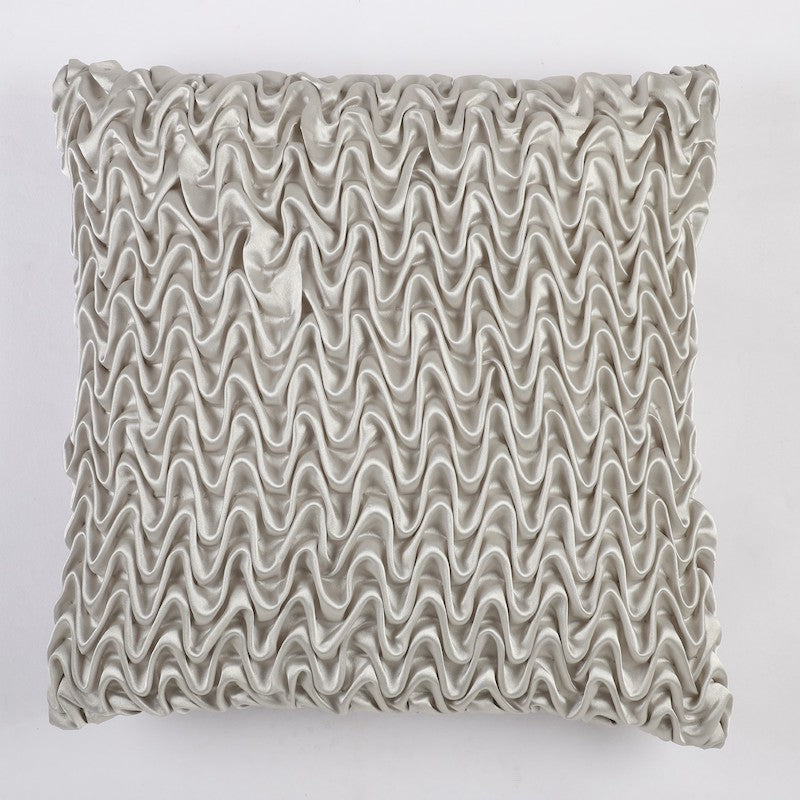 Grey Textured Satin Designer Cushion Covers ( Set of 2 )
