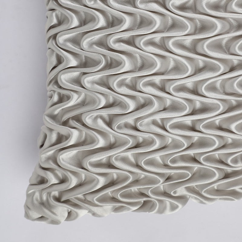 Grey Textured Satin Designer Cushion Covers ( Set of 2 )