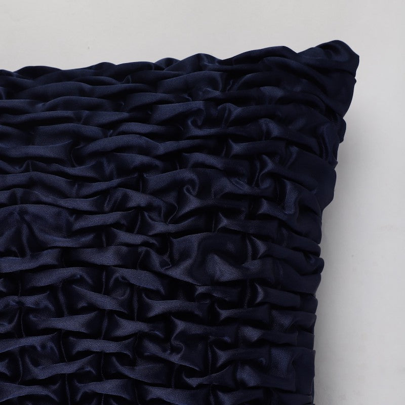 Blue Textured Satin Cushion Covers (Set of 2)