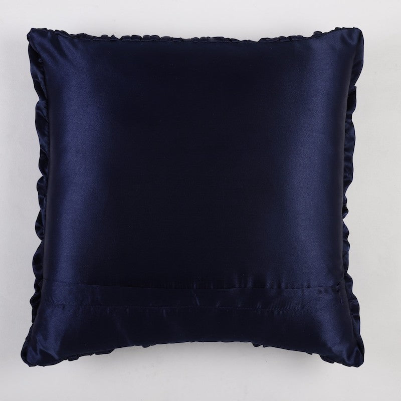 Blue Textured Satin Cushion Covers (Set of 2)