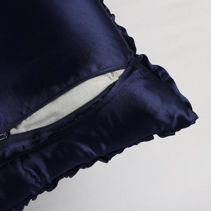 Blue Textured Satin Cushion Covers (Set of 2)