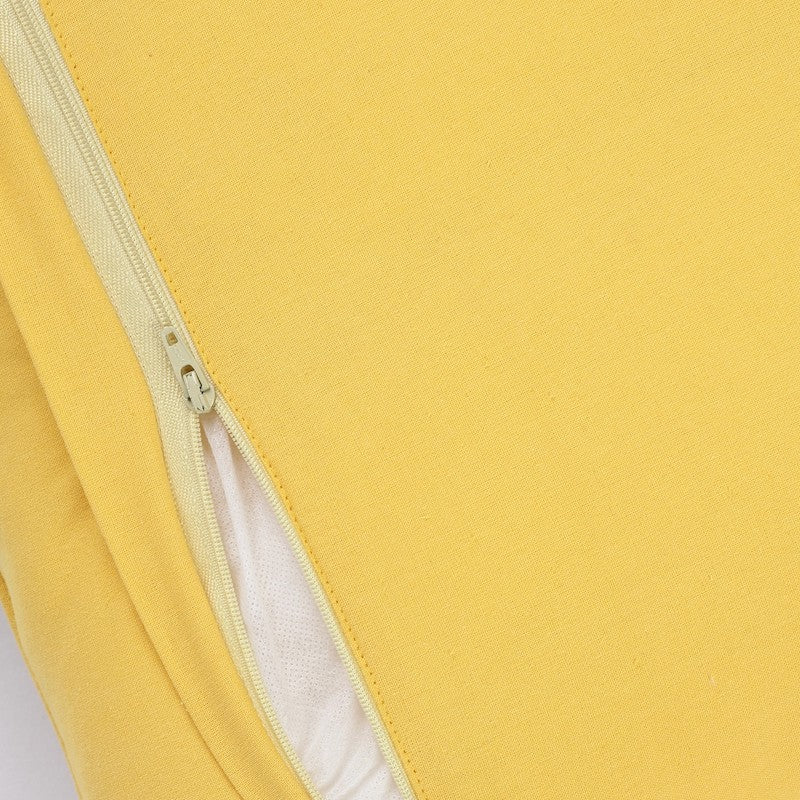 Cotton Two Way Cushion Cover- Yellow (Set of 5)