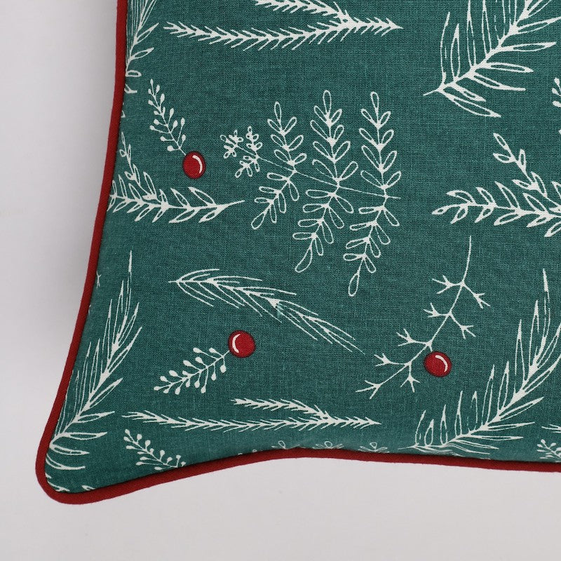 Green Leaf Print Designer Cushion Covers (Set of 5)
