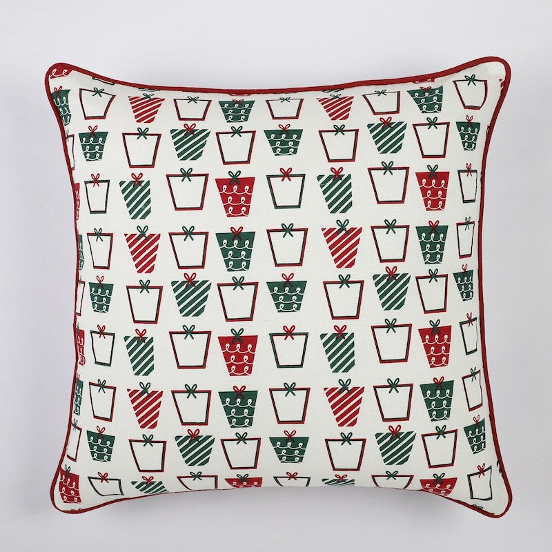 Christmas Print Cotton Cushion Covers (Set of 5)