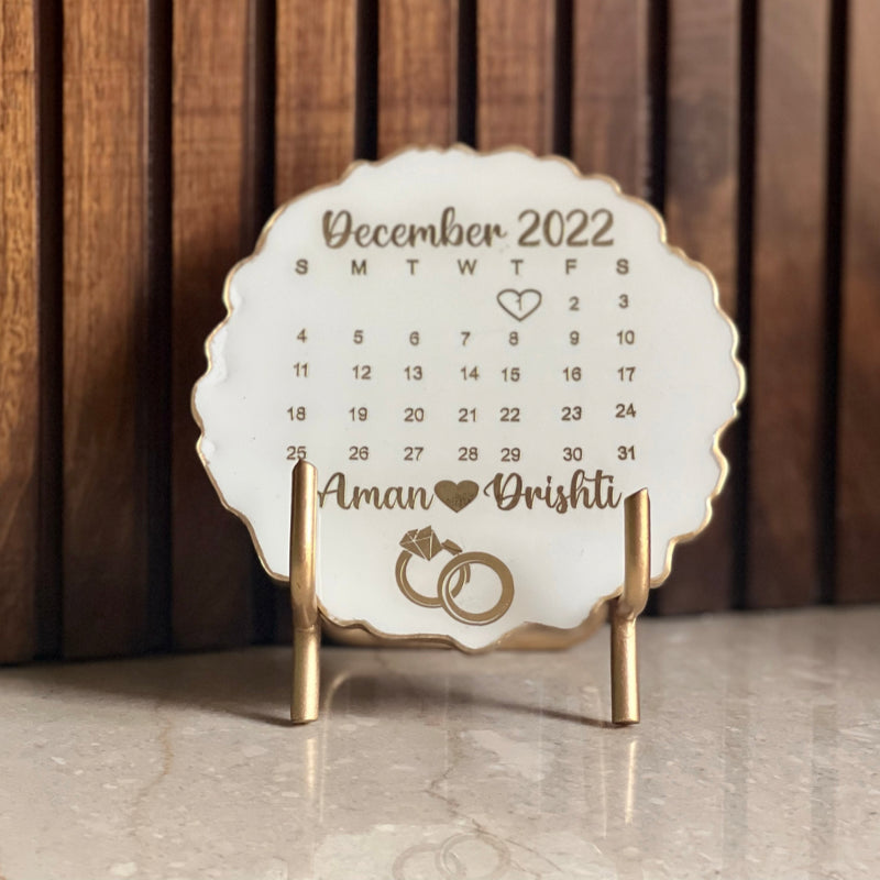 Save the Date Resin Decor Plate
