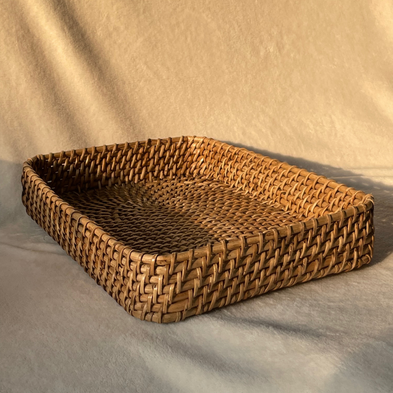 Rectangular Natural Weave Kosh Tray