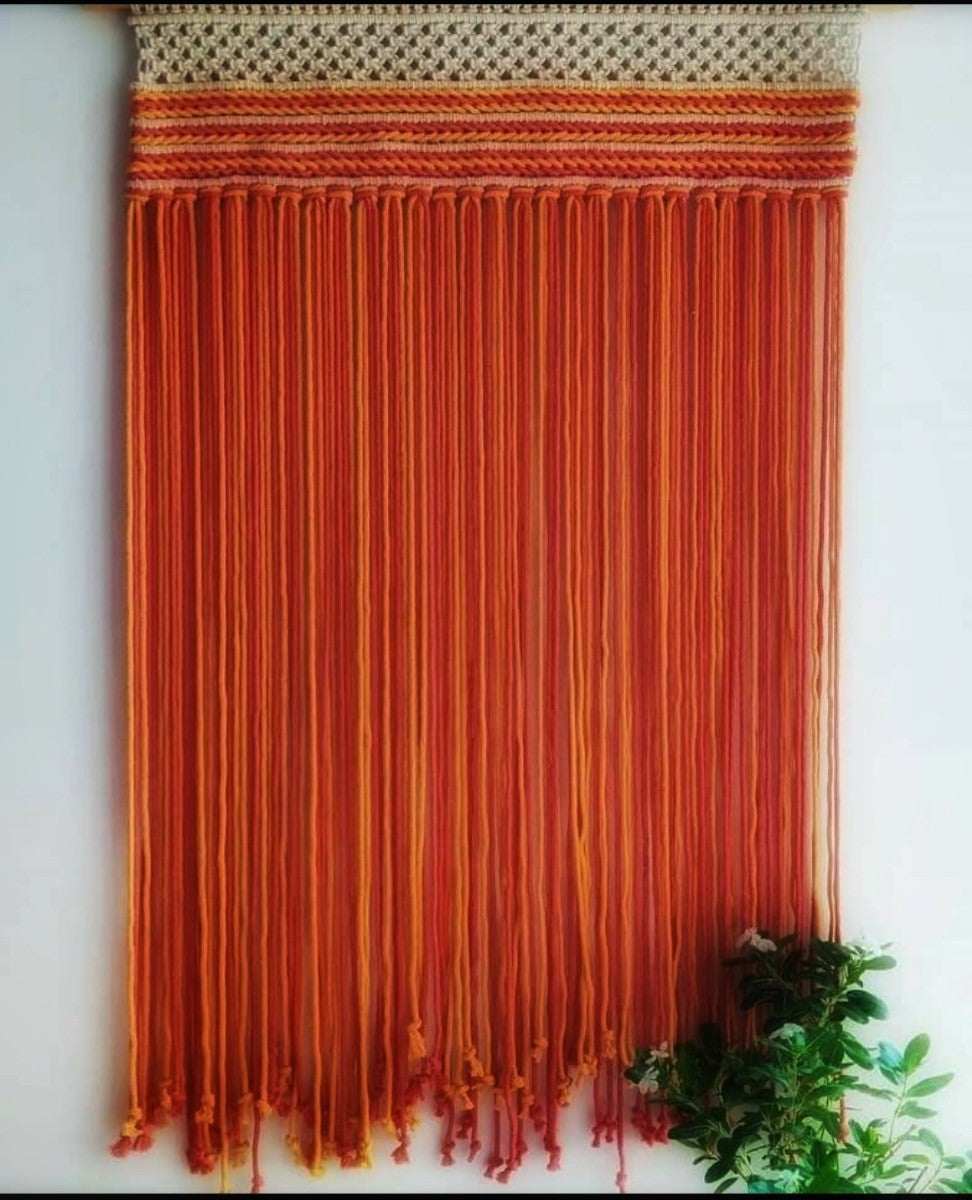 Orange Handmade Macrame Wall Hanging