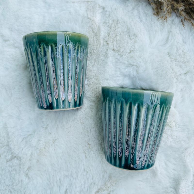 Sea Green Glass Set (Set of 2)