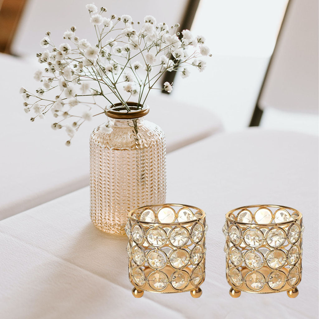 Votive Holder with Clear Crystals (Set of 2)