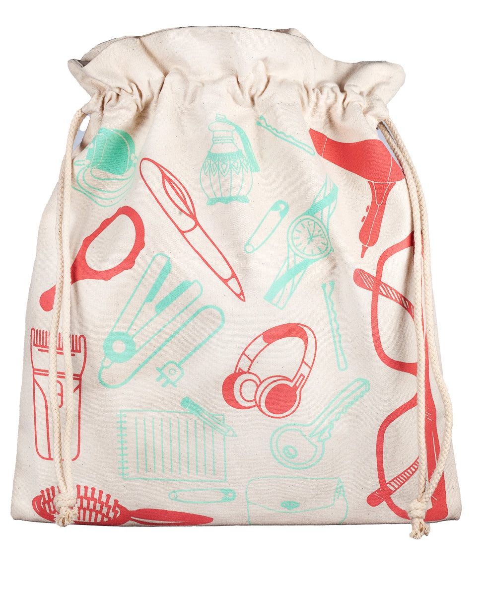 Eco-Friendly Canvas Drawstring Pouch (Her)