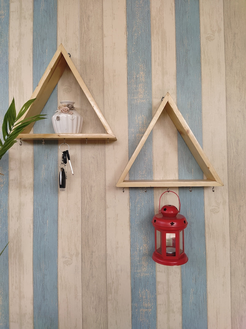 Keyholder cum Floating Wall Shelf (Set of 2)