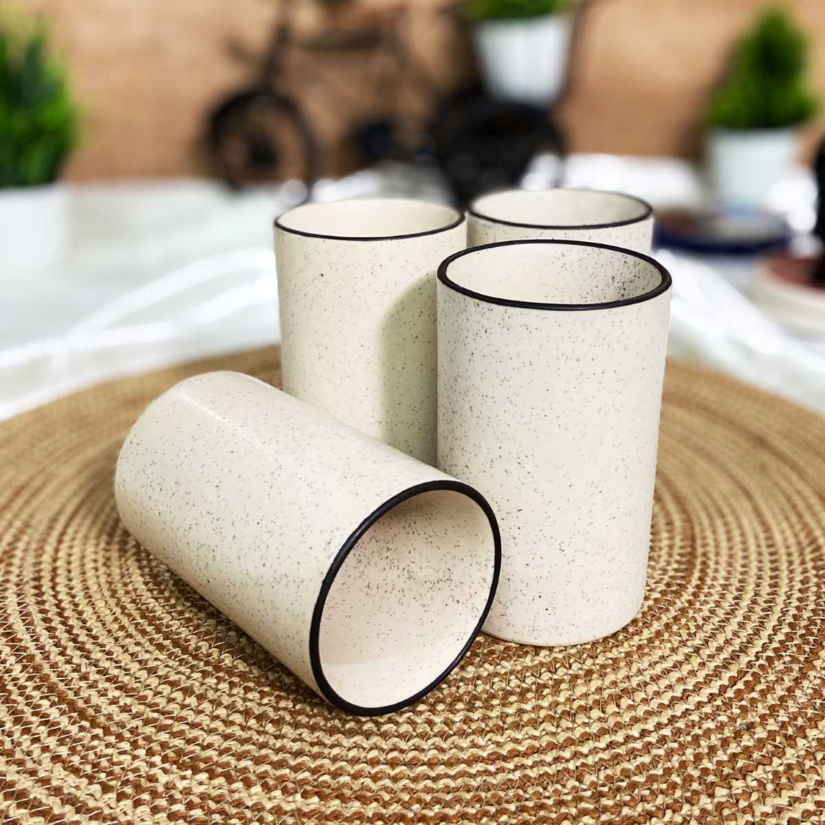 Matte White Ceramic Glasses (Set of 4)