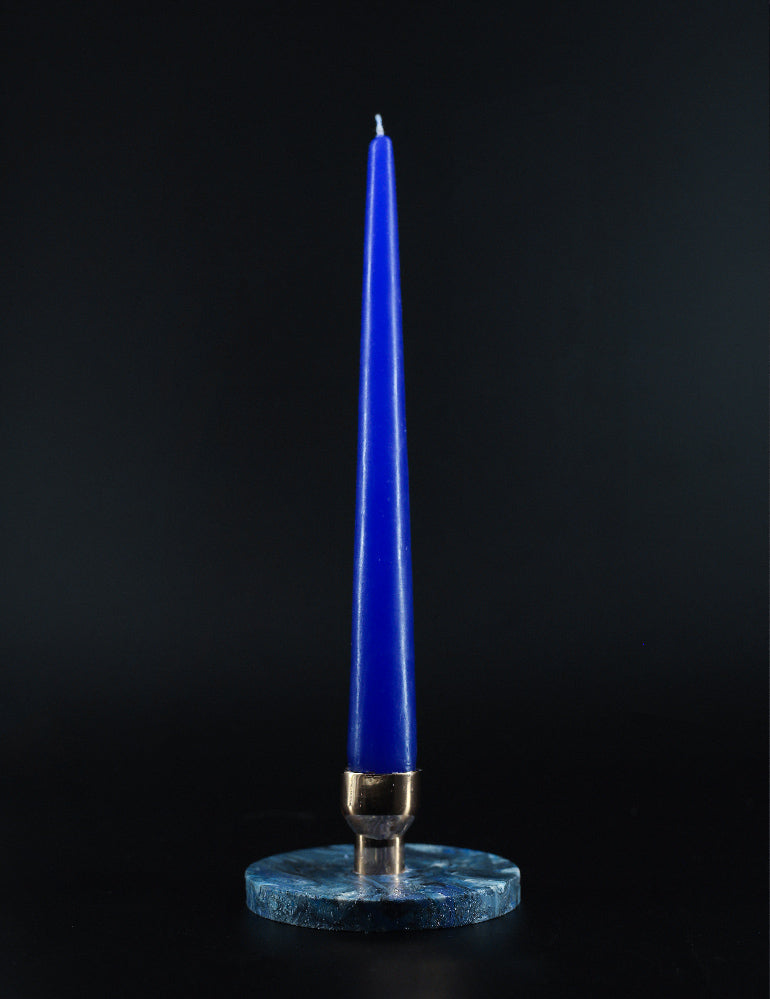 Blue Magnet Candle Holder With Candles