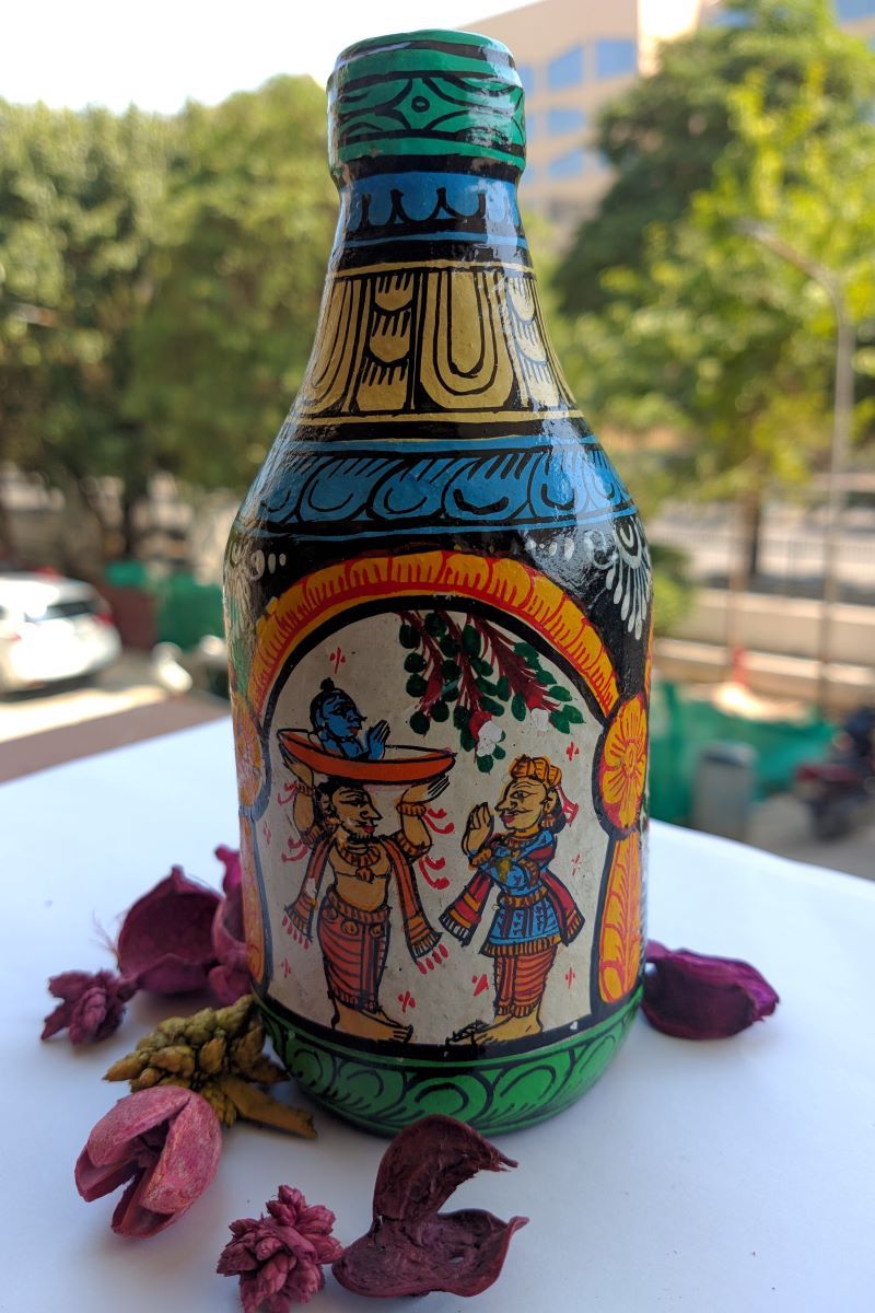 Pattachitra Lord Krishna Birth Story Bottle
