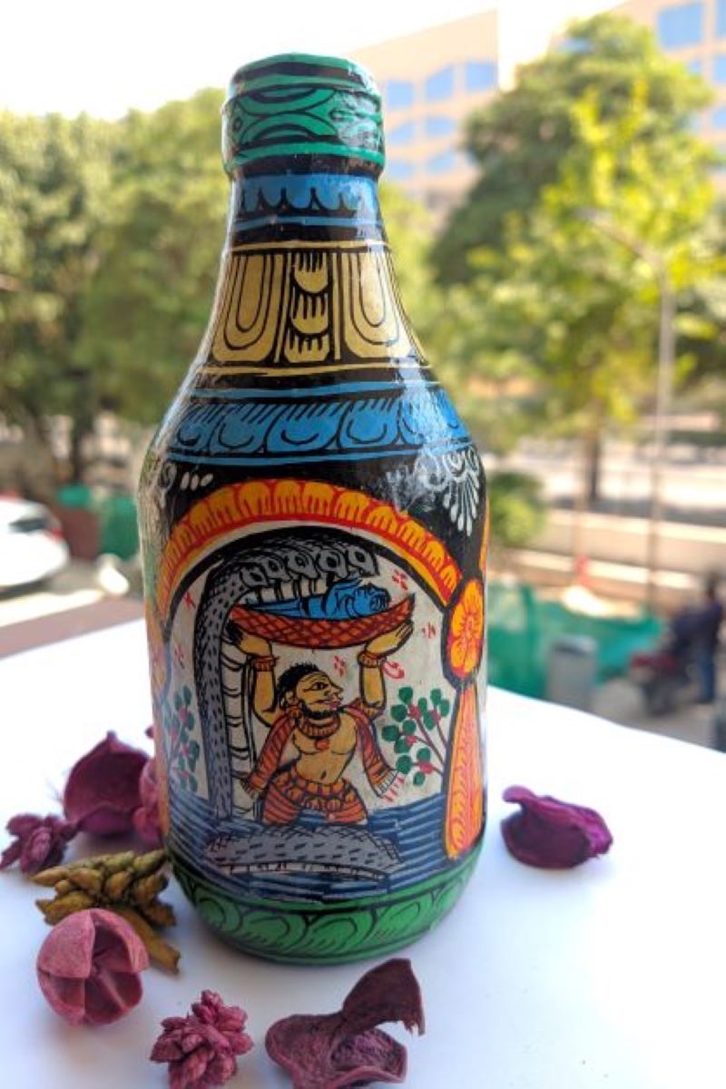 Pattachitra Lord Krishna Birth Story Bottle
