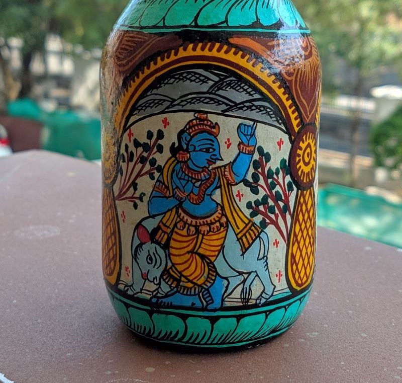 Pattachitra Krishna Leela Story Bottle