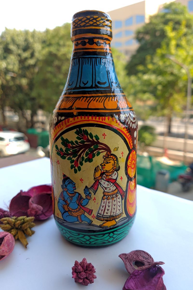 Pattachitra Lord Krishna Story Bottle
