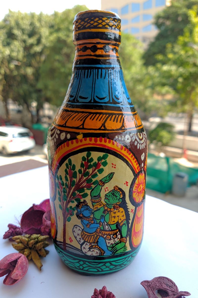 Pattachitra Lord Krishna Story Bottle