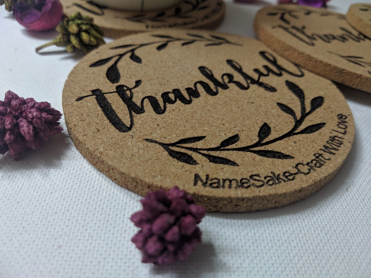 Round Eco Friendly Cork Coasters (Set of 4)