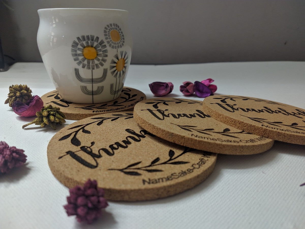 Round Eco Friendly Cork Coasters (Set of 4)