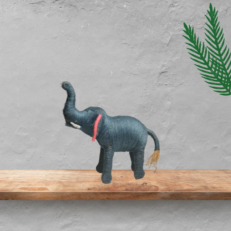 HandCrafted Coir Grey Elephant | Ecofriendly & Sustainable Décor
