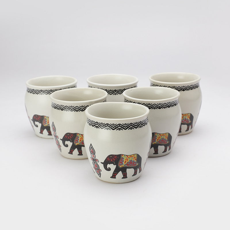 Ceramic Kullad- Elephant (Set of 6)