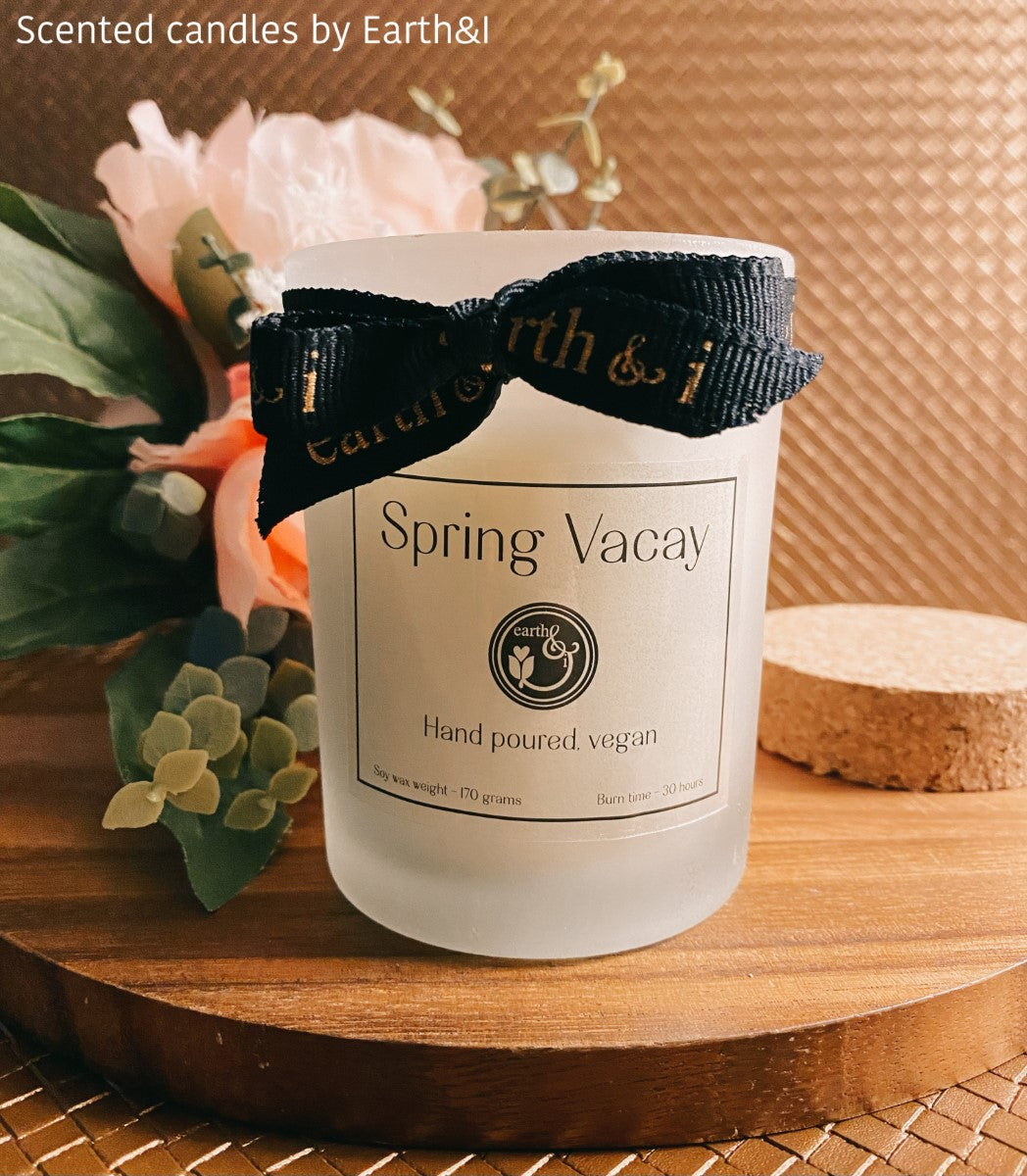 Spring Vacay Jasmine Scented Hand Poured Vegan Candle