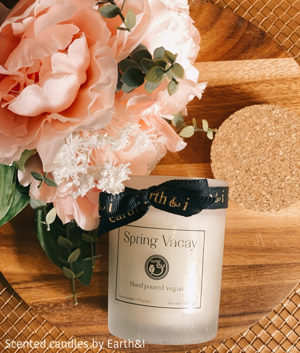 Spring Vacay Jasmine Scented Hand Poured Vegan Candle