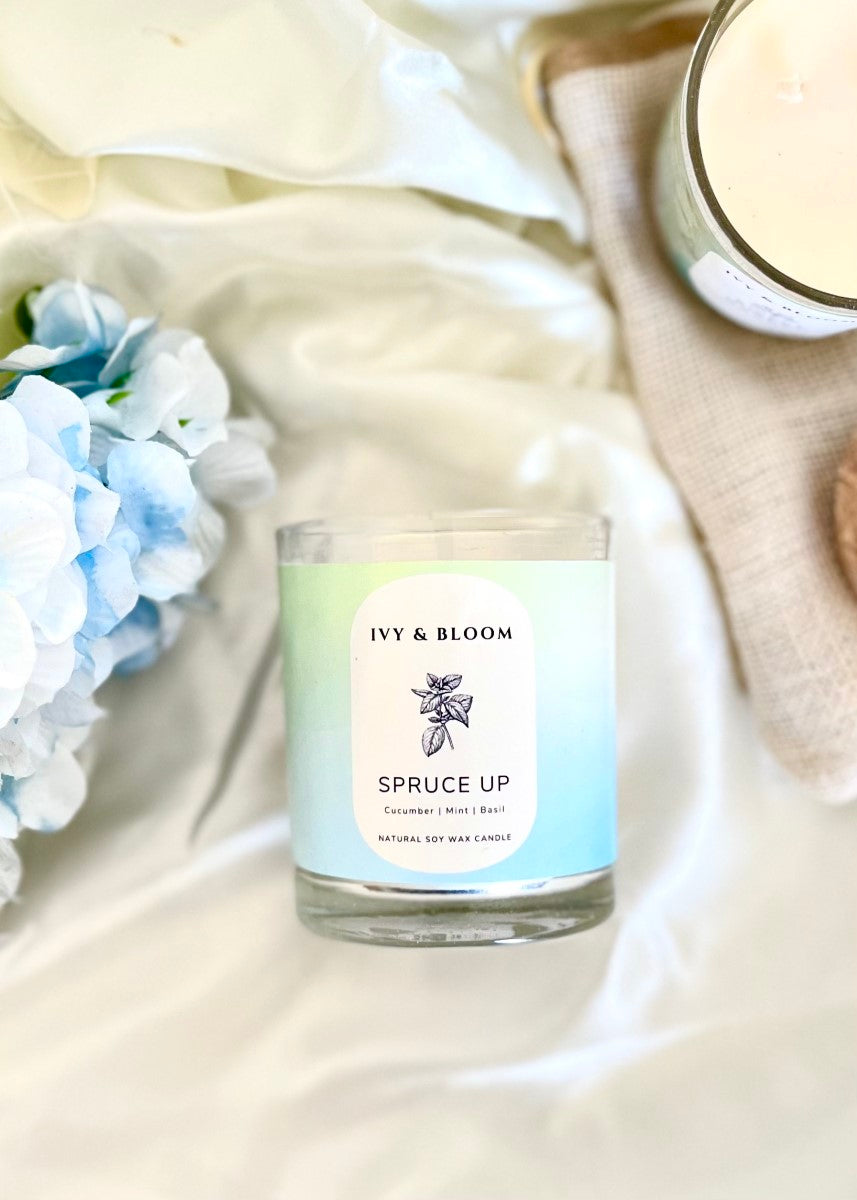 Spruce Up | Cucumber, Mint & Basil Scented Soy Candle