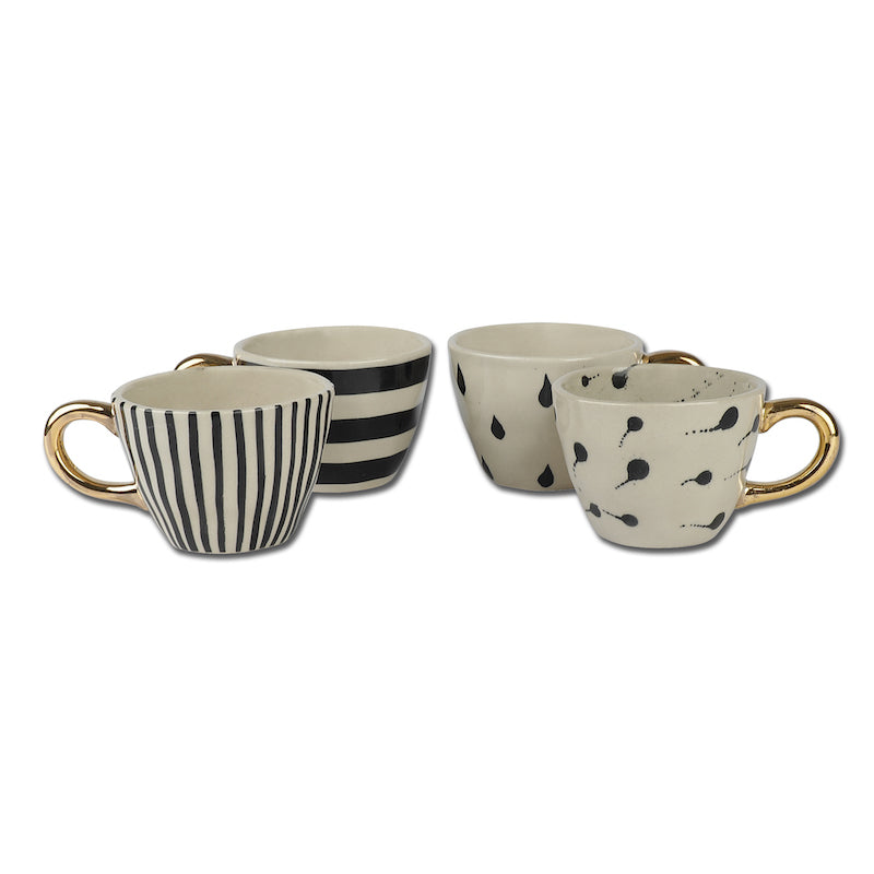 Multi Design Ceramic Coffee Mugs Combo (Set of 4)