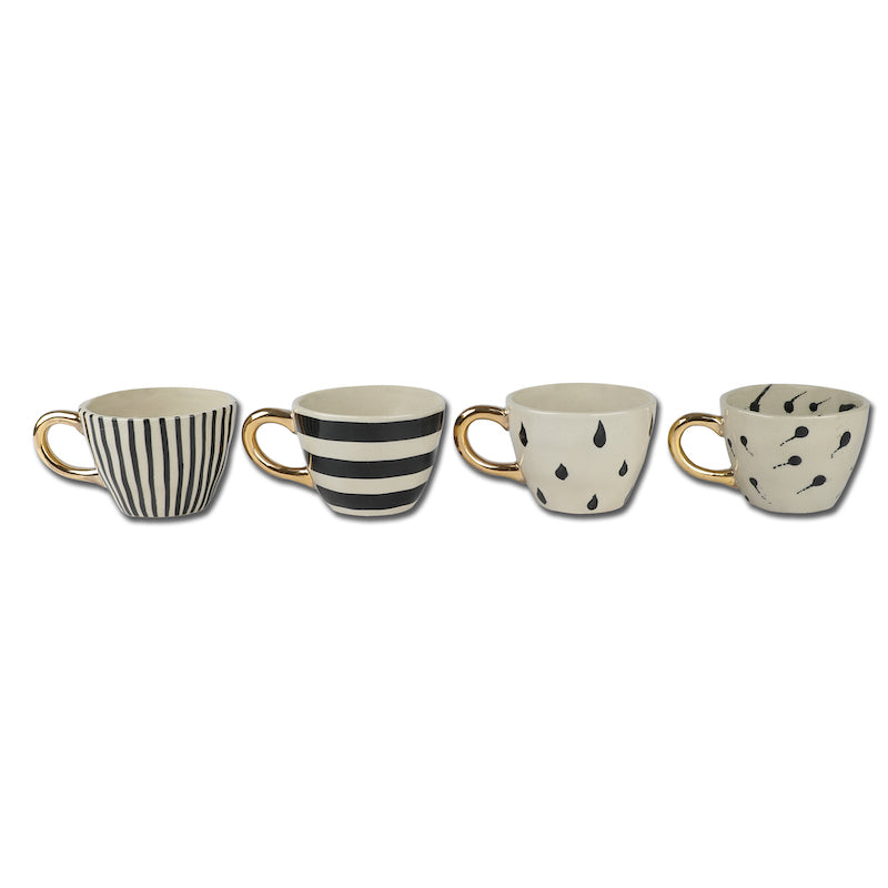 Multi Design Ceramic Coffee Mugs Combo (Set of 4)