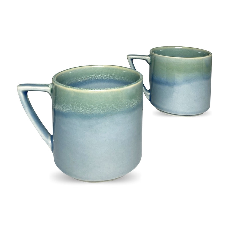 Elegant Sea Green Studio Collection Coffee Mugs (Set of 2)