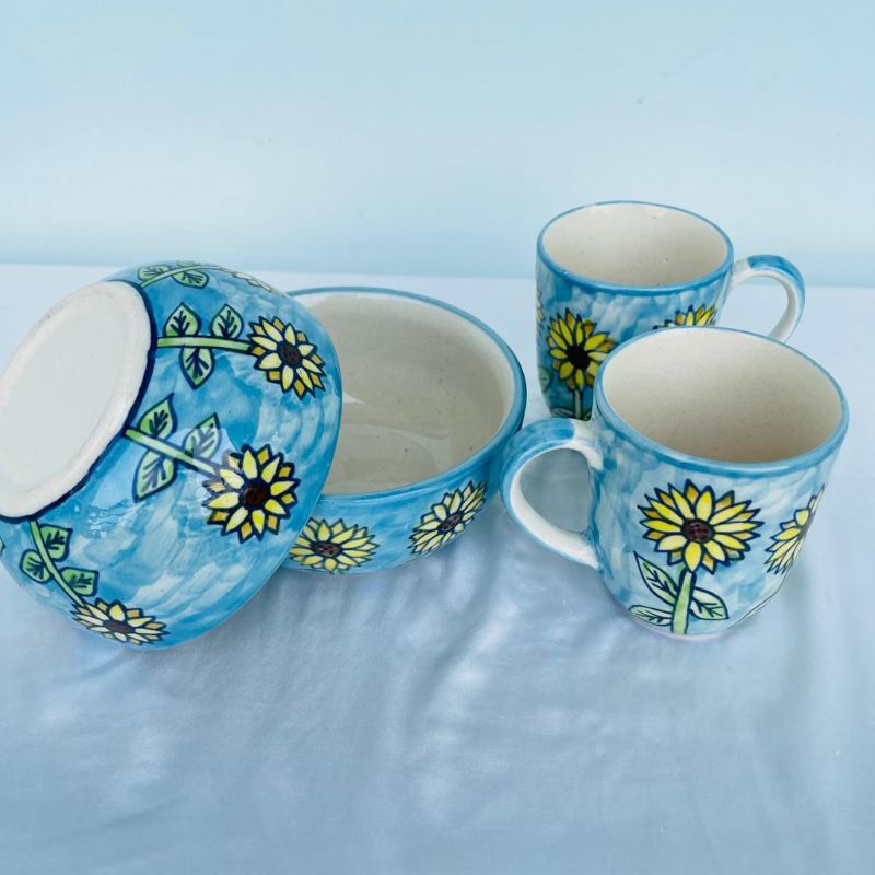 Sunflower in the Sky Bowls & Mugs (Set of 4)