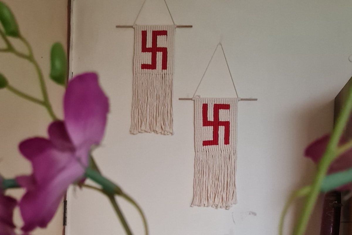 Macrame Swastik Handcrafted Wall Hanging