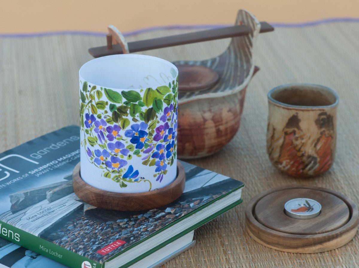 Tea Table Lamps With Printed Creepers & Flowers