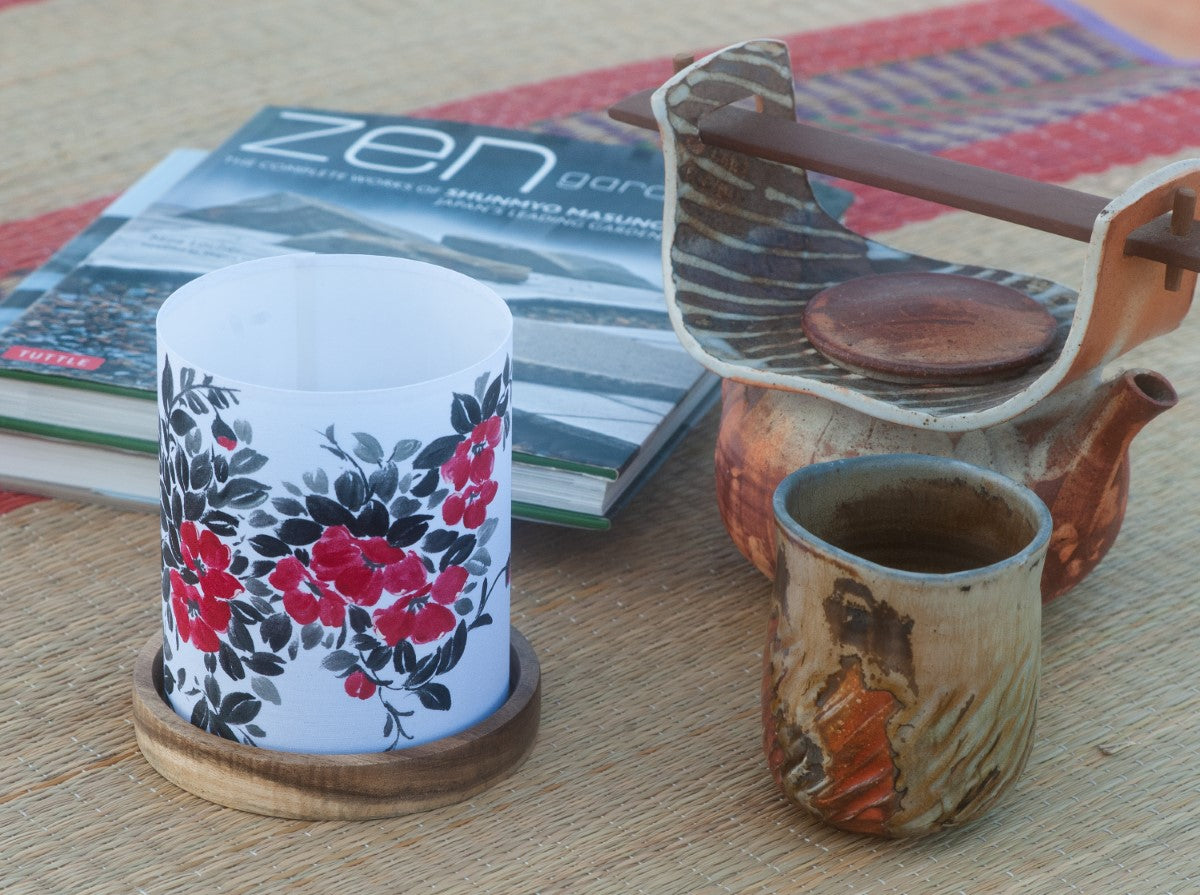 Tea Table Lamps With Handpainted Flowers