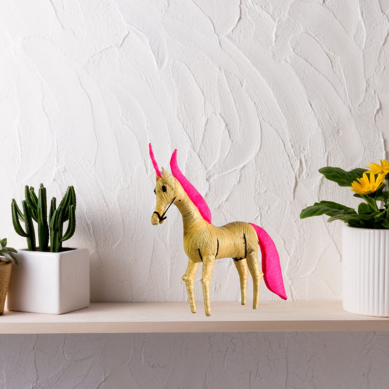 HandCrafted Coir Unicorn | Ecofriendly & Sustainable Décor