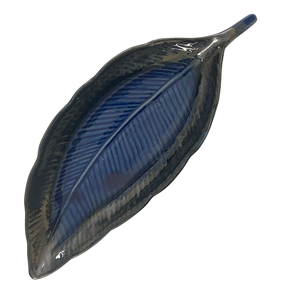 Leaf shaped ceramic Platter