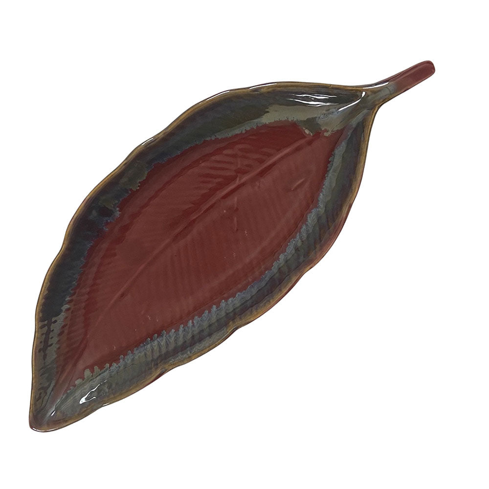 Leaf shaped ceramic Platter