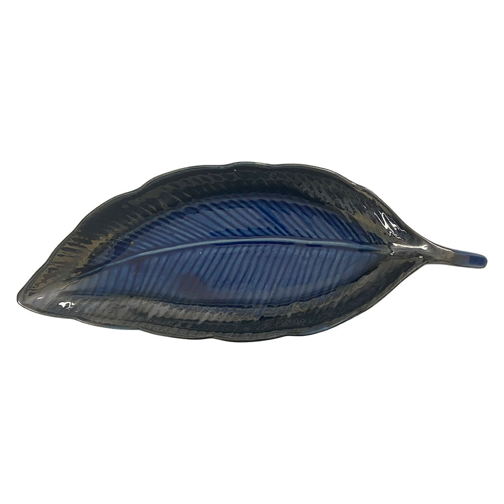 Leaf shaped ceramic Platter